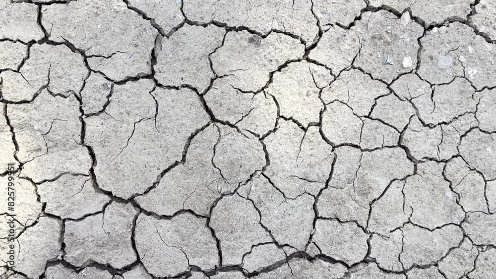 Cracked Dry Earth in Sunlit Area Shows Signs of Severe Drought Cracked Dry Earth in Sunlit Area Shows Signs of Severe Drought