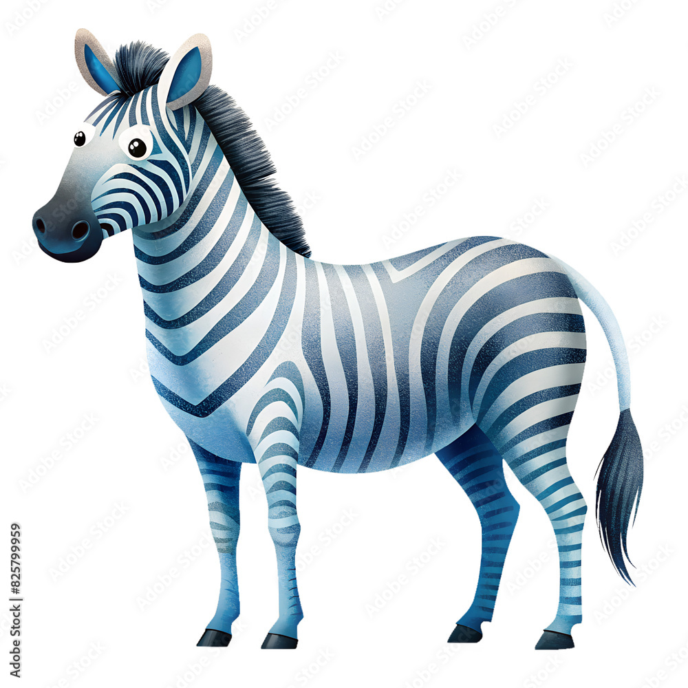 Obraz premium Illustration of Digital Painting, zebra isolated on background
