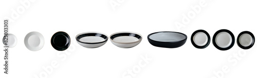 Set of black and White ceramic plate