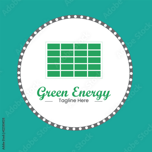 Green Energy Logo.Renewable eco power Solar  icon