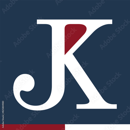JK Modern Letter Logo Design. Stylish Monogram Vector
