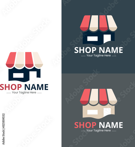 Shop logo Branding. E-Commerce shop logo