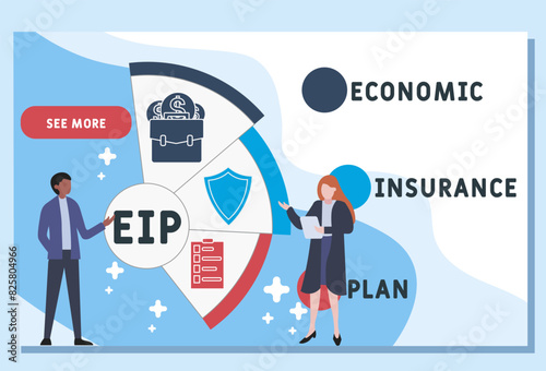 EIP economic insurance plan  acronym. business concept background. Vector illustration for website banner, marketing materials, business presentation, online