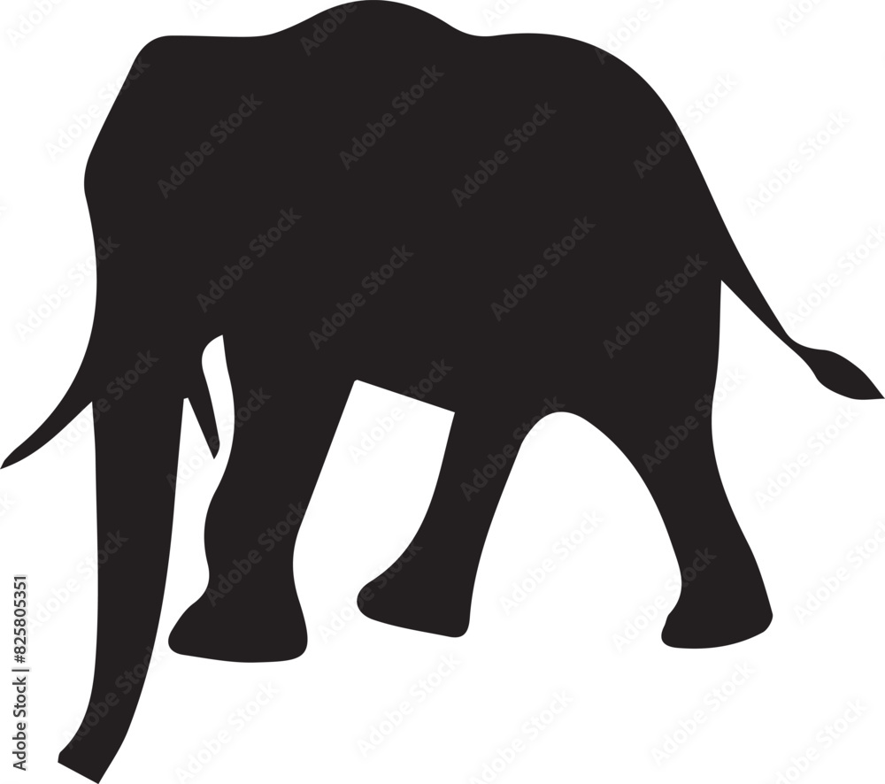 Fototapeta premium Elephant black silhouette 
