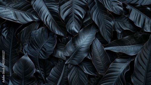 Abstract Black Leaves for Tropical Backdrops.. photo