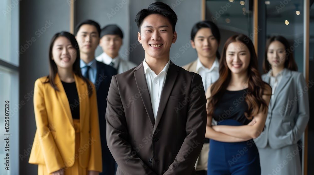 Young Asian businessmen standing together Young Asian businessmen standing together