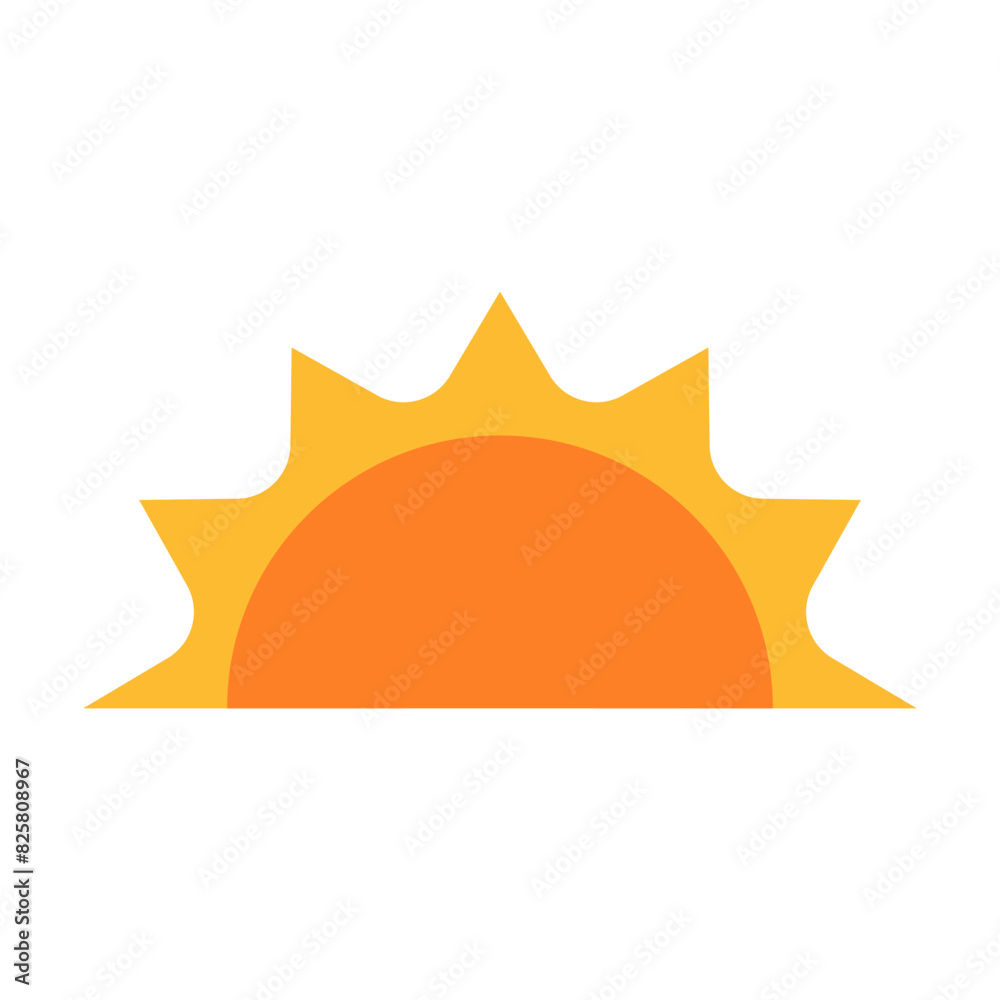 A half sun is setting downwards icon vector sunset concept for graphic design, logo, website, social media, mobile app, UI illustration A half sun is setting downwards icon vector sunset concept for graphic design, logo, website, social media, mobile app, UI illustration