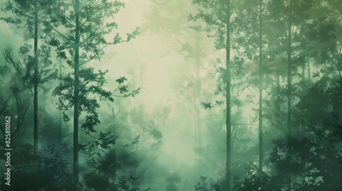 Natural Green Blurred forest background 06