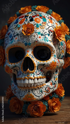 Sugar Skull (Calavera) to celebrate Mexico's Day of the Dead.skull walppaper 4k  © ateeq