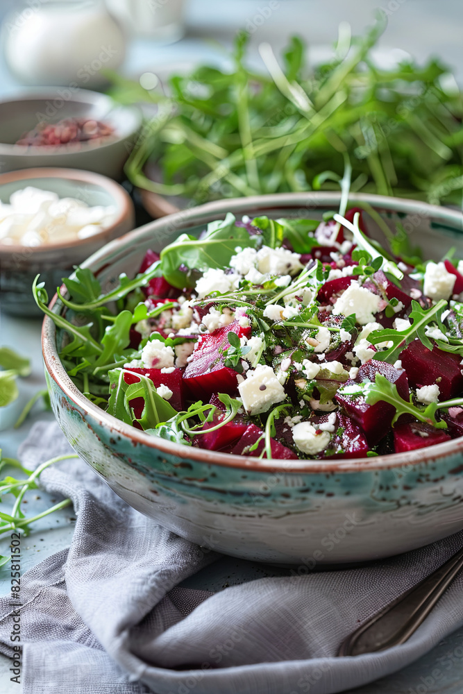 Beetroot salad with feta cheese and arugula Beetroot salad with feta cheese and arugula