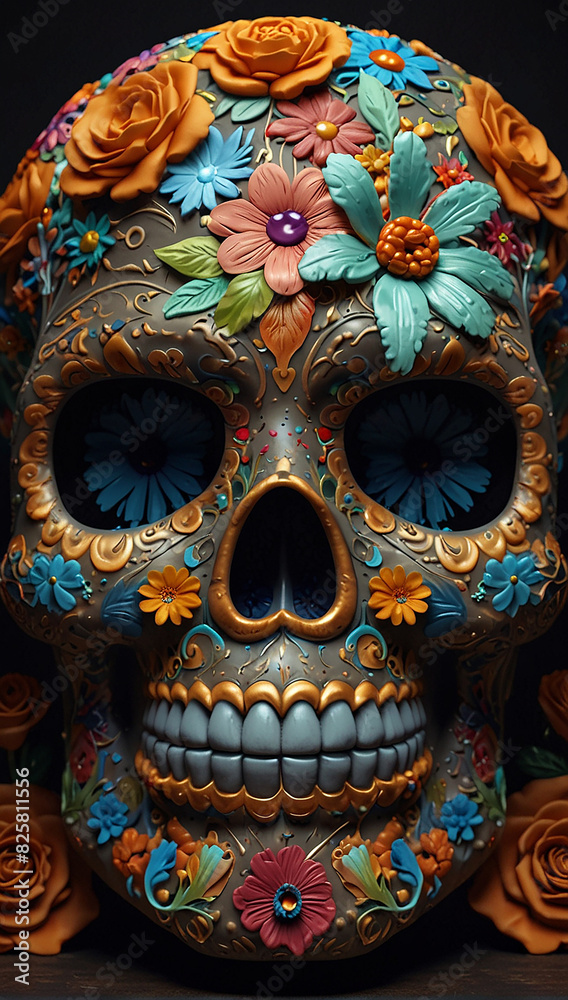 Sugar Skull (Calavera) to celebrate Mexico's Day of the Dead.skull walppaper 4k
