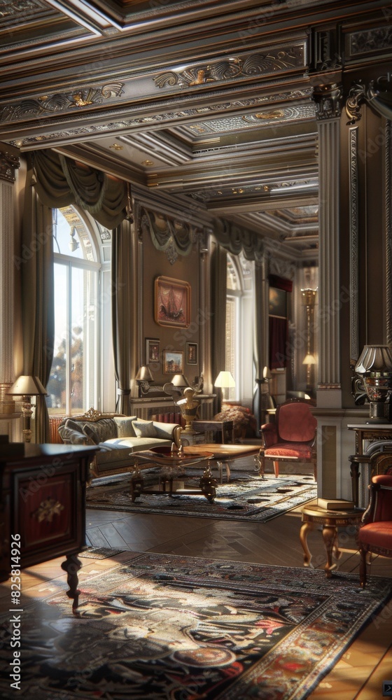 A large room with a lot of furniture and a lot of light A large room with a lot of furniture and a lot of light