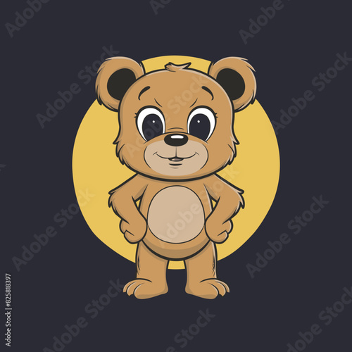 Obraz na płótnie Bear cartoon character w salonie