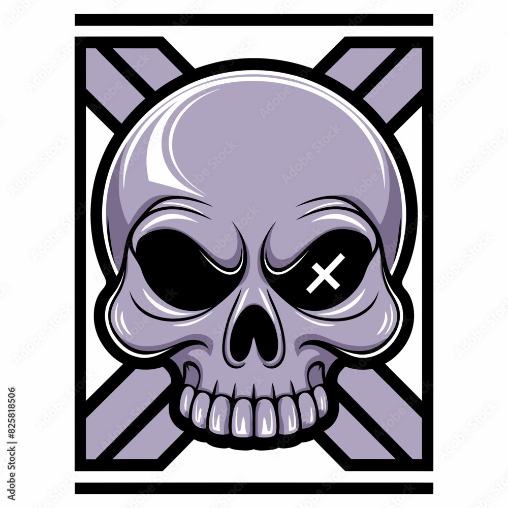 Purple skull and crossbones for logo design