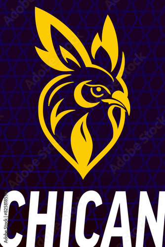 Obraz na płótnie Chicken logo design w salonie
