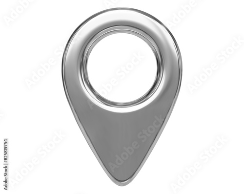 3d metal map location pointer. Pin code icon of the geolocation map. Stock vector illustration on isolated background.