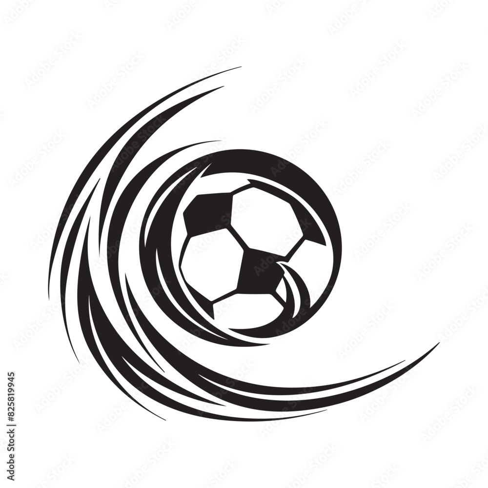 Fototapeta premium Soccer football logo Icon With Swoosh design vector isolated on white background