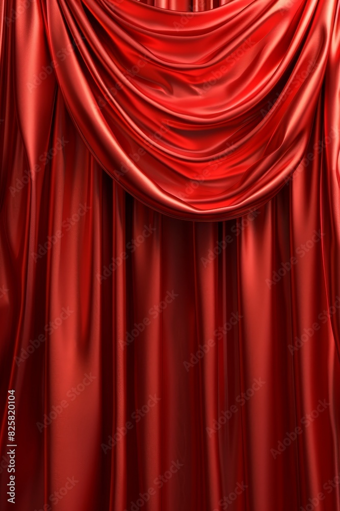 A luxurious red silk satin fabric drapes with soft elegant folds A luxurious red silk satin fabric drapes with soft elegant folds