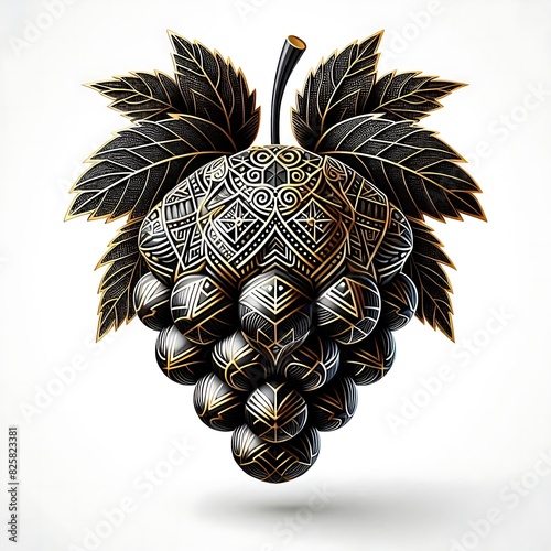 grapes with geometric ornament