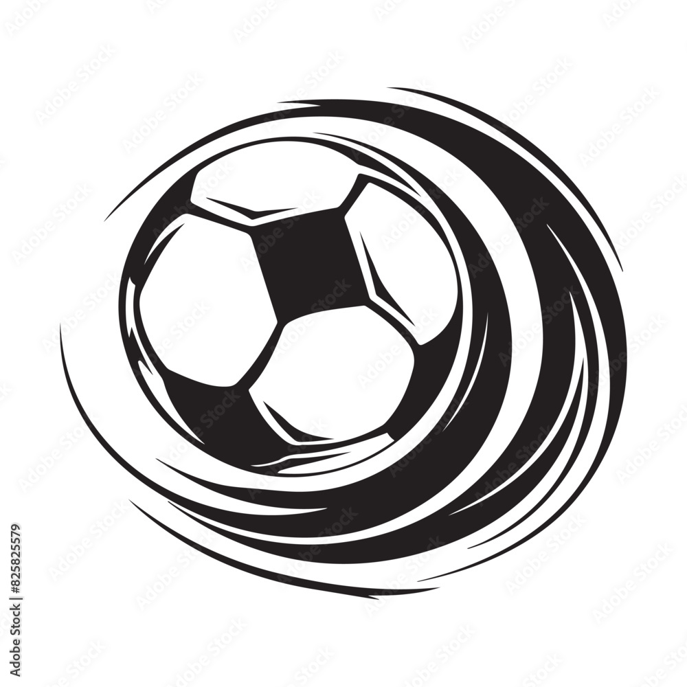 Soccer football logo Icon With Swoosh design vector isolated on white background Soccer football logo Icon With Swoosh design vector isolated on white background