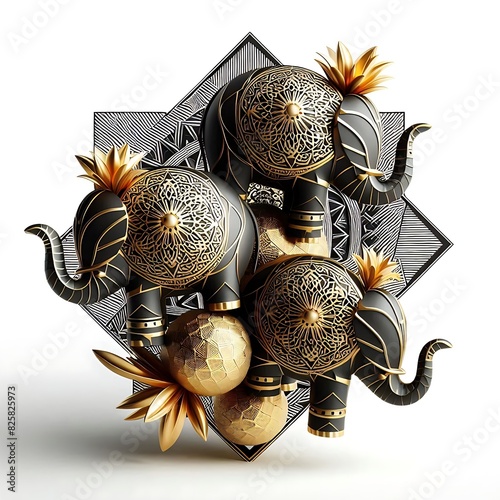 elephant with Thai ornaments