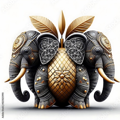 elephant with Thai ornaments