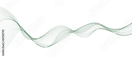 Abstract background with flowing wave lines. Futuristic technology concept. Vector illustration
