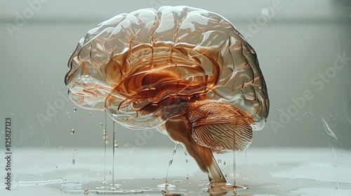 Striking 3D Visualization of Human Brain Impacted by Parkinsons photo