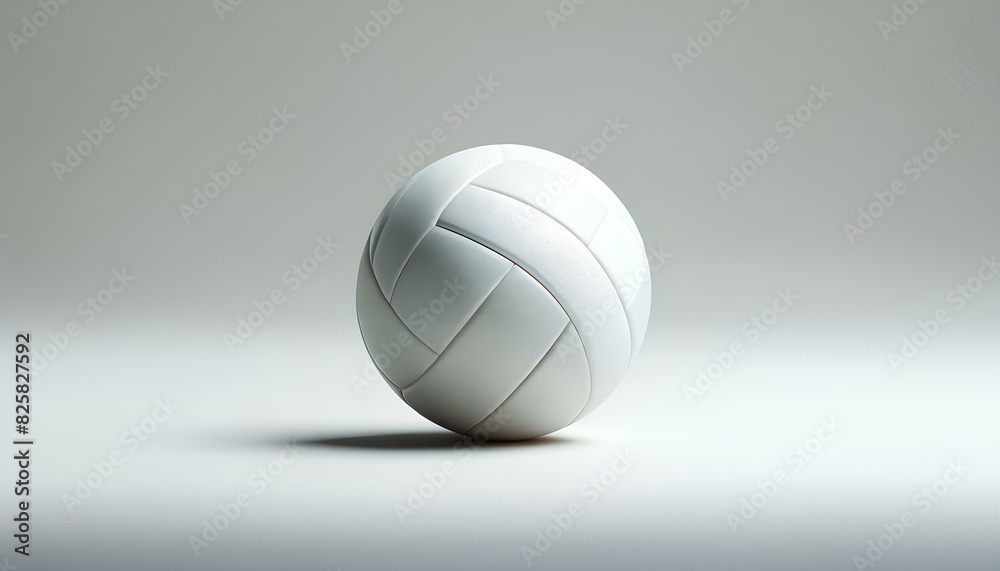 The image is photo of a volleyball lying on the floor against a plain white background.