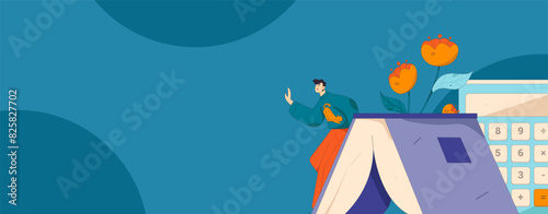 Education and learning people flat vector concept hand drawn illustration
