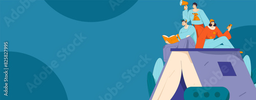 Education and learning people flat vector concept hand drawn illustration
