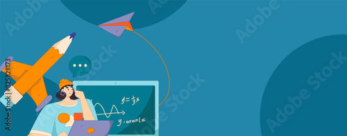 Education and learning people flat vector concept hand drawn illustration
