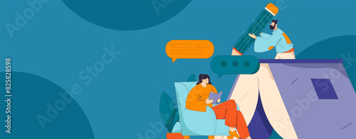 Education and learning people flat vector concept hand drawn illustration
