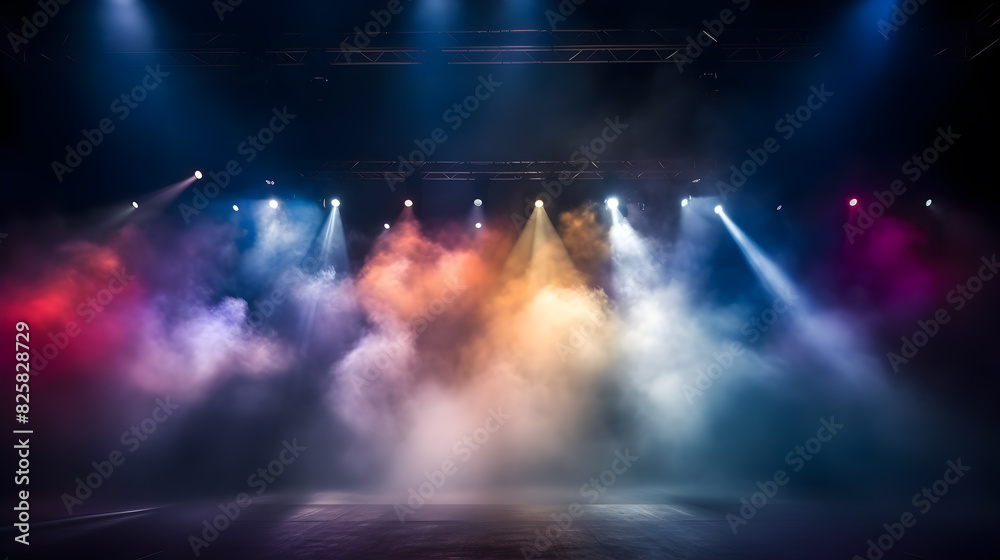 colorful spotlight on stage