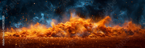 Freeze Motion of Spice Explosion Black Background 3d image wallpaper 