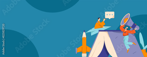 Education and learning people flat vector concept hand drawn illustration
