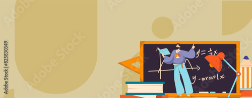 Education and learning people flat vector concept hand drawn illustration
