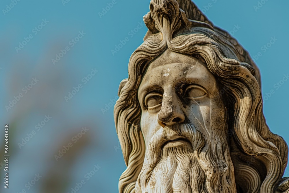 Weathered stone statue with intricate details Weathered stone statue with intricate details