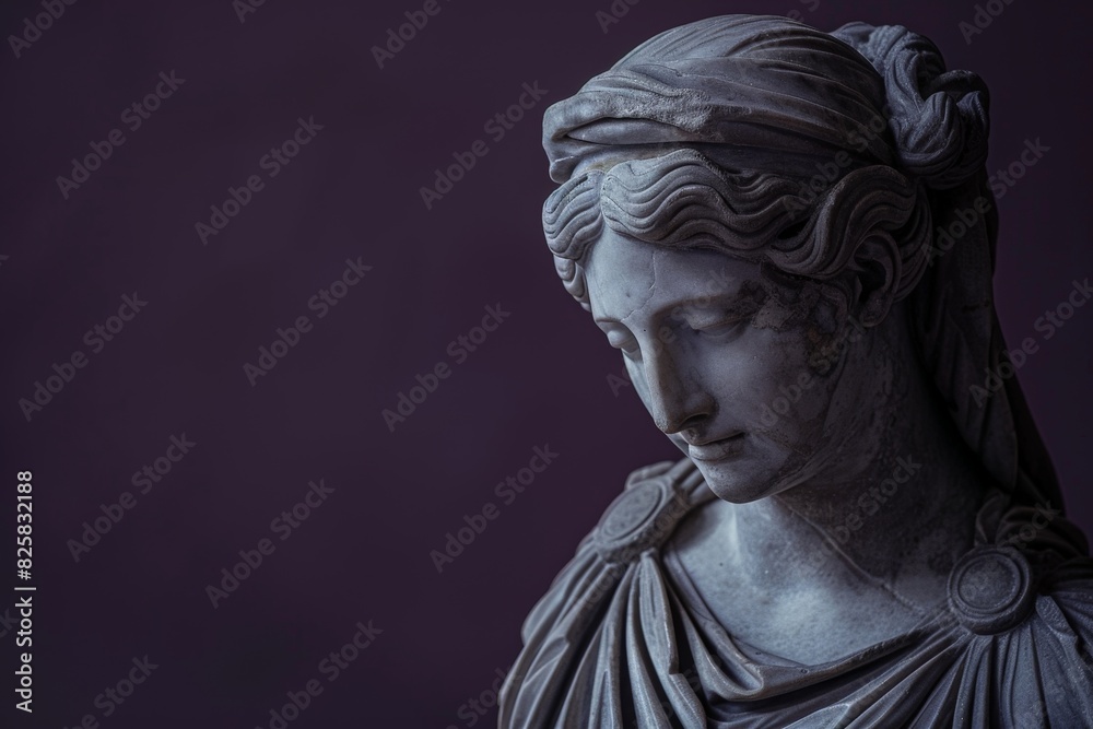 Dramatic statue of a hooded figure with intricate drapery Dramatic statue of a hooded figure with intricate drapery