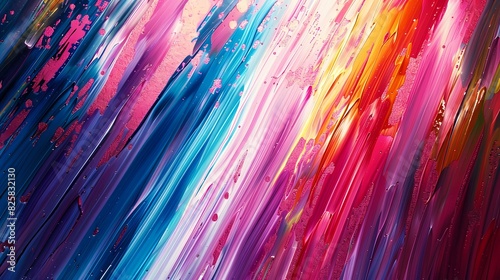 Vibrant streaks of multicolor streaking across a solid backdrop  painting the scene with vivid hues