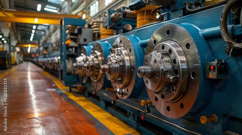 Fototapeta premium Workshop with extruders for producing plastic pipes 