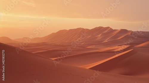 Dramatic desert landscape at sunset