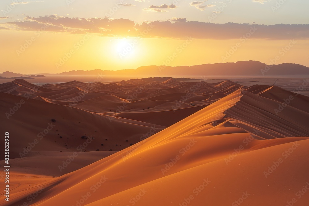 Breathtaking sunset over the vast desert landscape Breathtaking sunset over the vast desert landscape