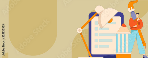 Education and learning people flat vector concept hand drawn illustration
