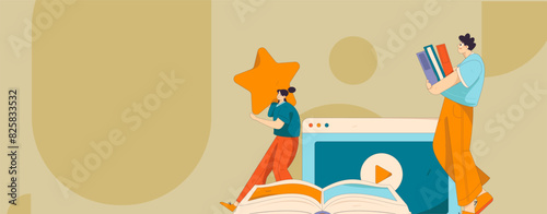 Education and learning people flat vector concept hand drawn illustration
