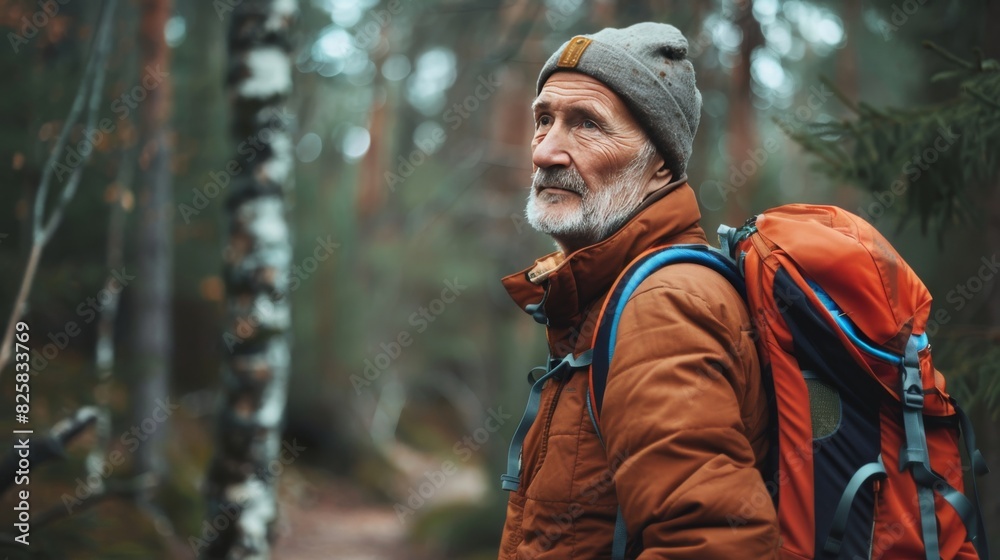 An older man wearing a brown jacket An older man wearing a brown jacket
