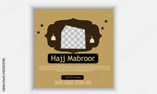 
Islamic social media post for Hajj Umrah .Perfect for Islamic webinars, Quran studies, Muslim education, Religious events

