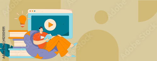 Education and learning people flat vector concept hand drawn illustration
