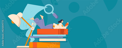 Education and learning people flat vector concept hand drawn illustration
