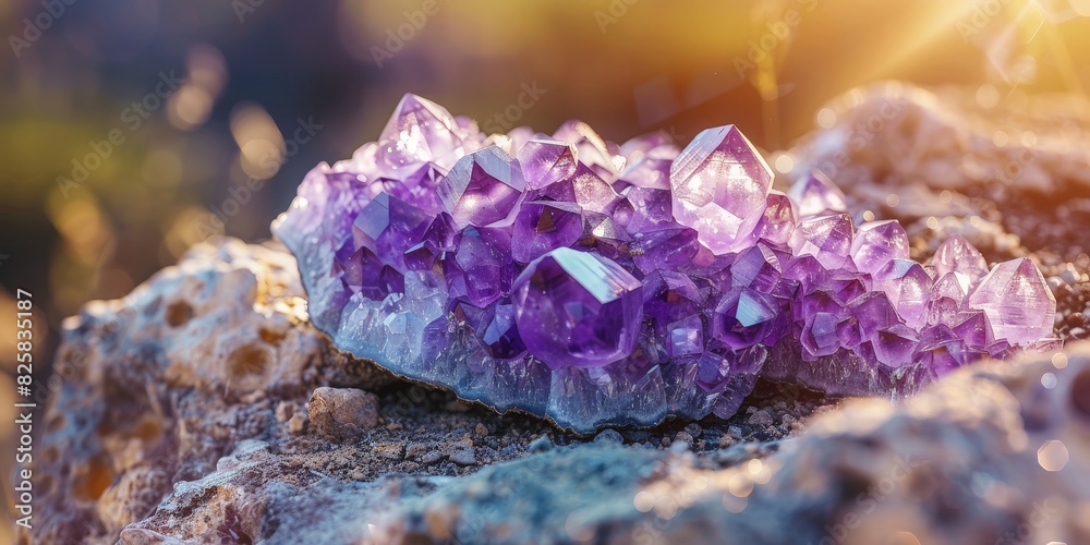 Vibrant amethyst crystal cluster Vibrant amethyst crystal cluster